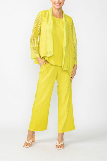 Lime Graceful JQD Square Mesh Asymmetrical Jacket